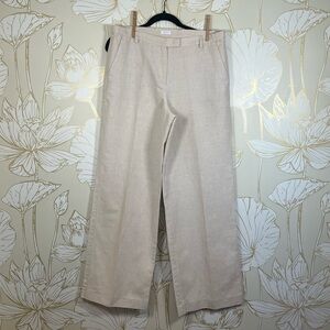 Liz Claiborne “Tabitha” Beige Wide Leg Dress Pants- Linen/Cotton- Size 12